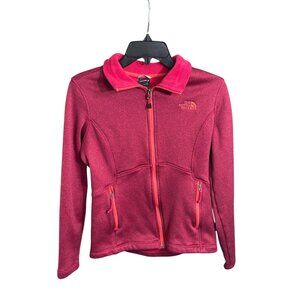 The North Face Soft Shell Fleece Jacket Full Zip Magenta Burgundy Size Small